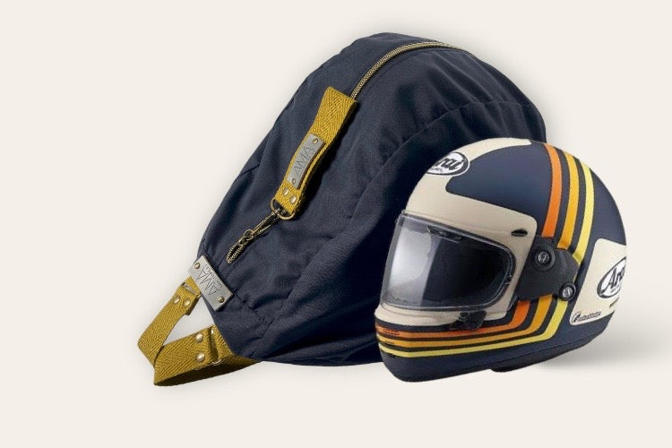 Mochila para casco - Negra y mostaza