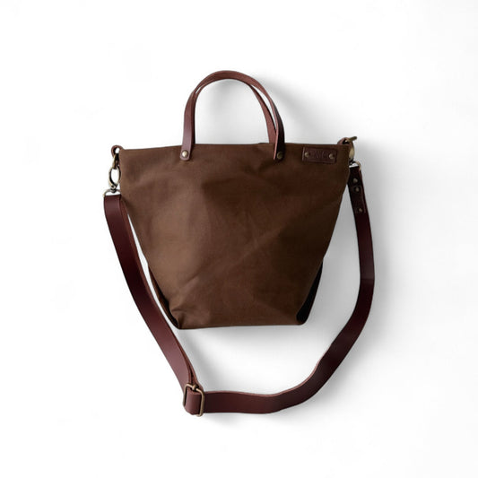 Hugo - bandolera y bolso de mano  marrón encerado