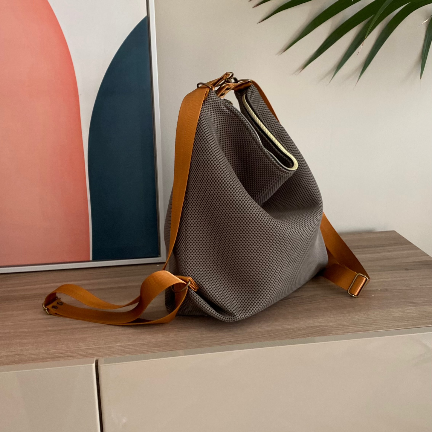 Coimbra caqui y camel 3D (convertible en mochila)