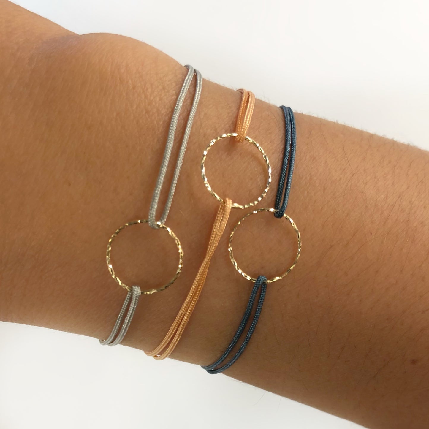 Pack 3 Mini Argola Azul / Laranja / Bege - Dourado