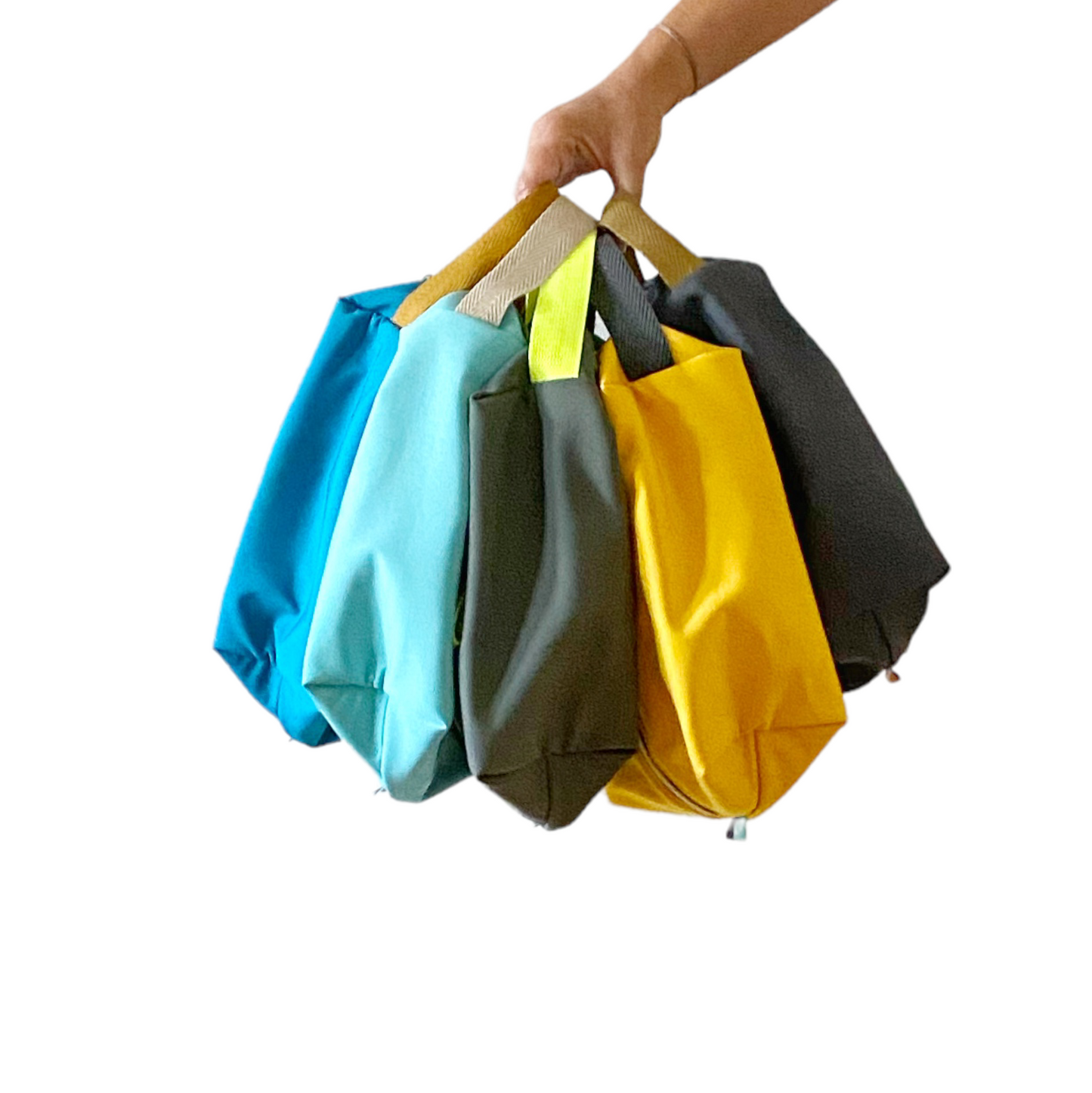 Necessaire personalizada Marta - Cinza e Mostarda Escura