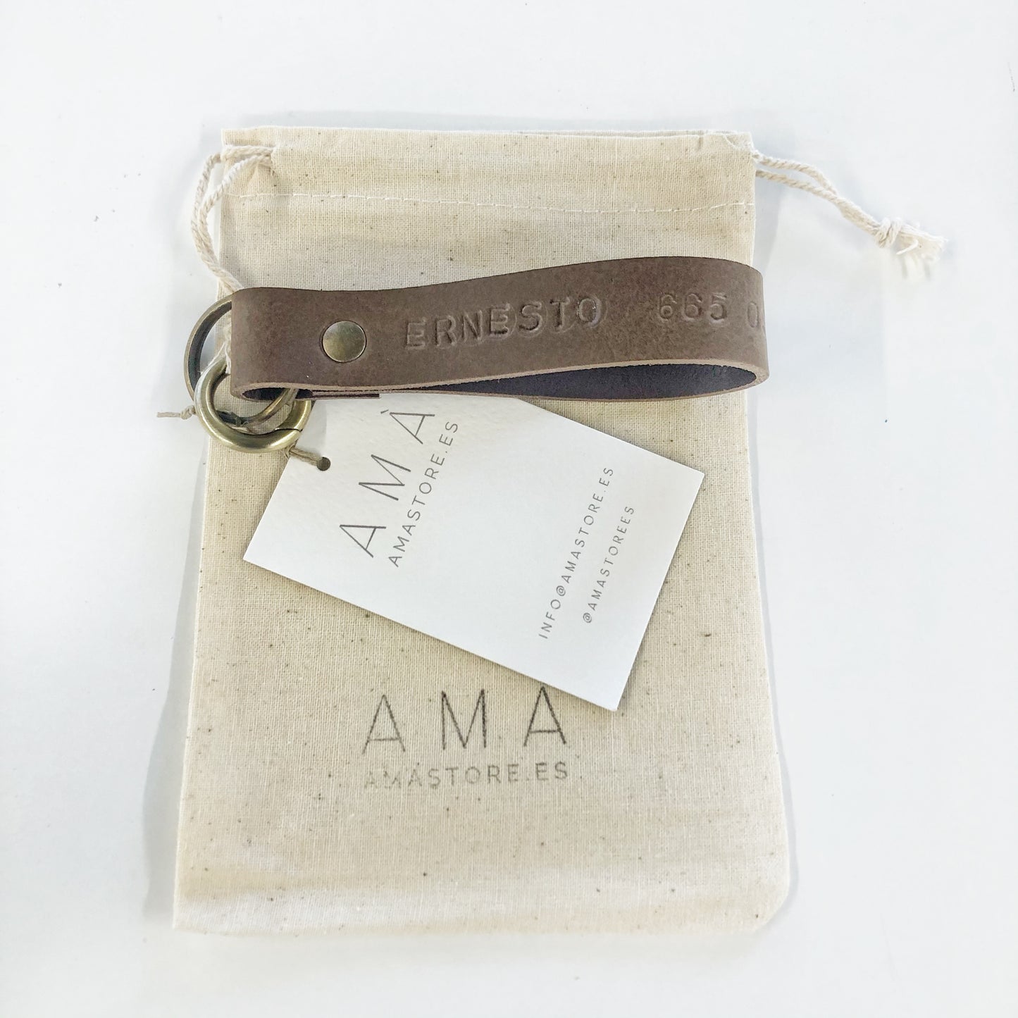 Llavero Cuero Personalizado Grabado funda presentación