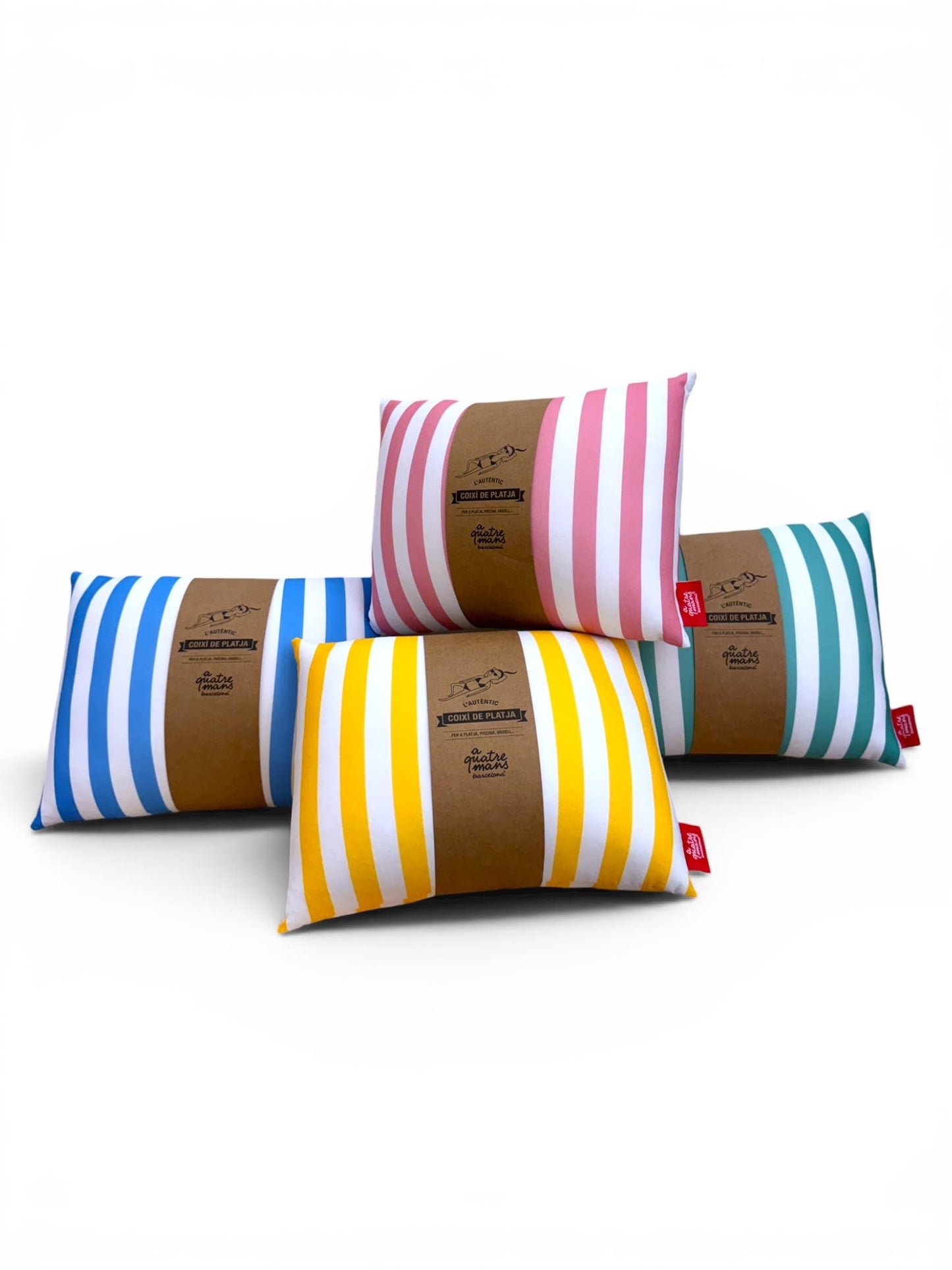 Cojín de playa ergonómico, ligero y de secado rápido. Ideal para playa, piscina o barco. Fabricado artesanalmente en Barcelona.