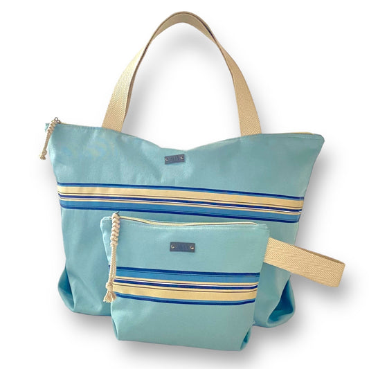 Pack Tote Bag + Neceser Laura - Azul
