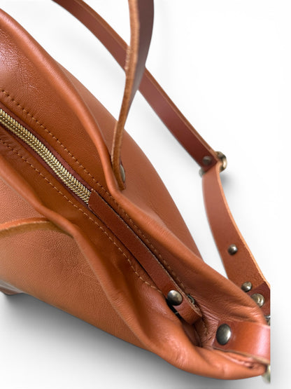 Hugo - bandolera y bolso de mano piel camel