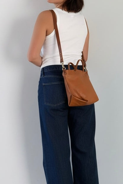 Hugo - bandolera y bolso de mano piel camel