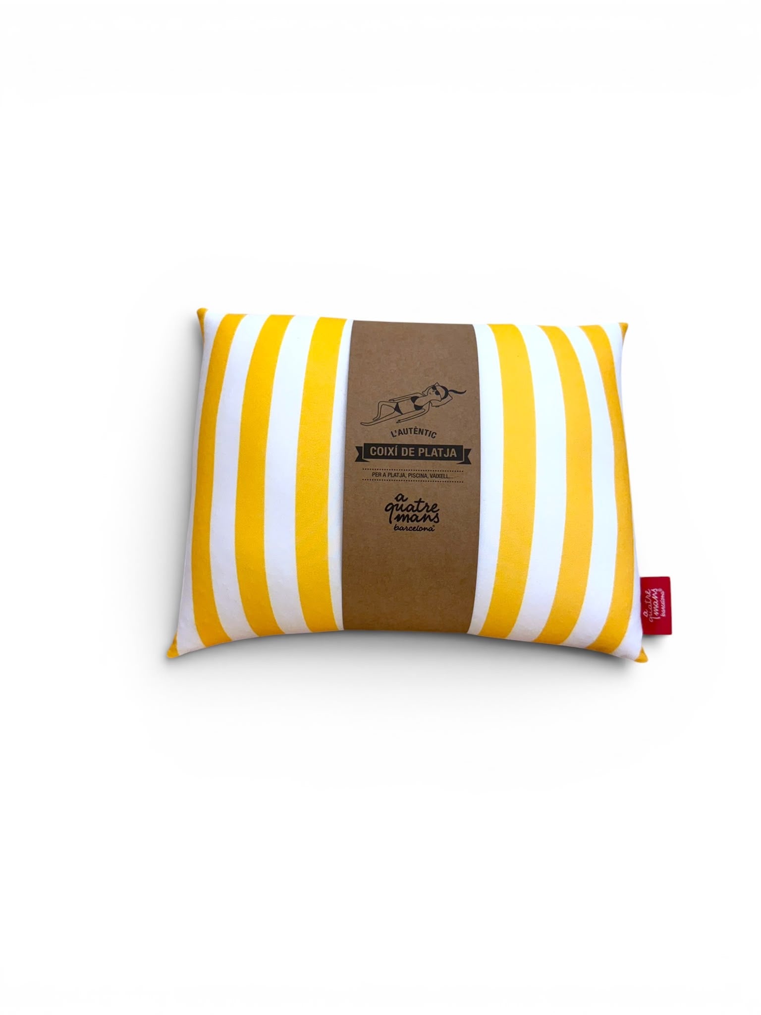 Cojín de playa ergonómico, ligero y de secado rápido. Ideal para playa, piscina o barco. Fabricado artesanalmente en Barcelona.