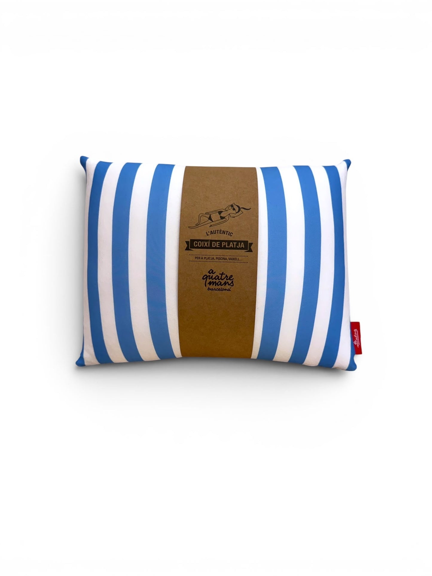 Cojín de playa ergonómico, ligero y de secado rápido. Ideal para playa, piscina o barco. Fabricado artesanalmente en Barcelona.