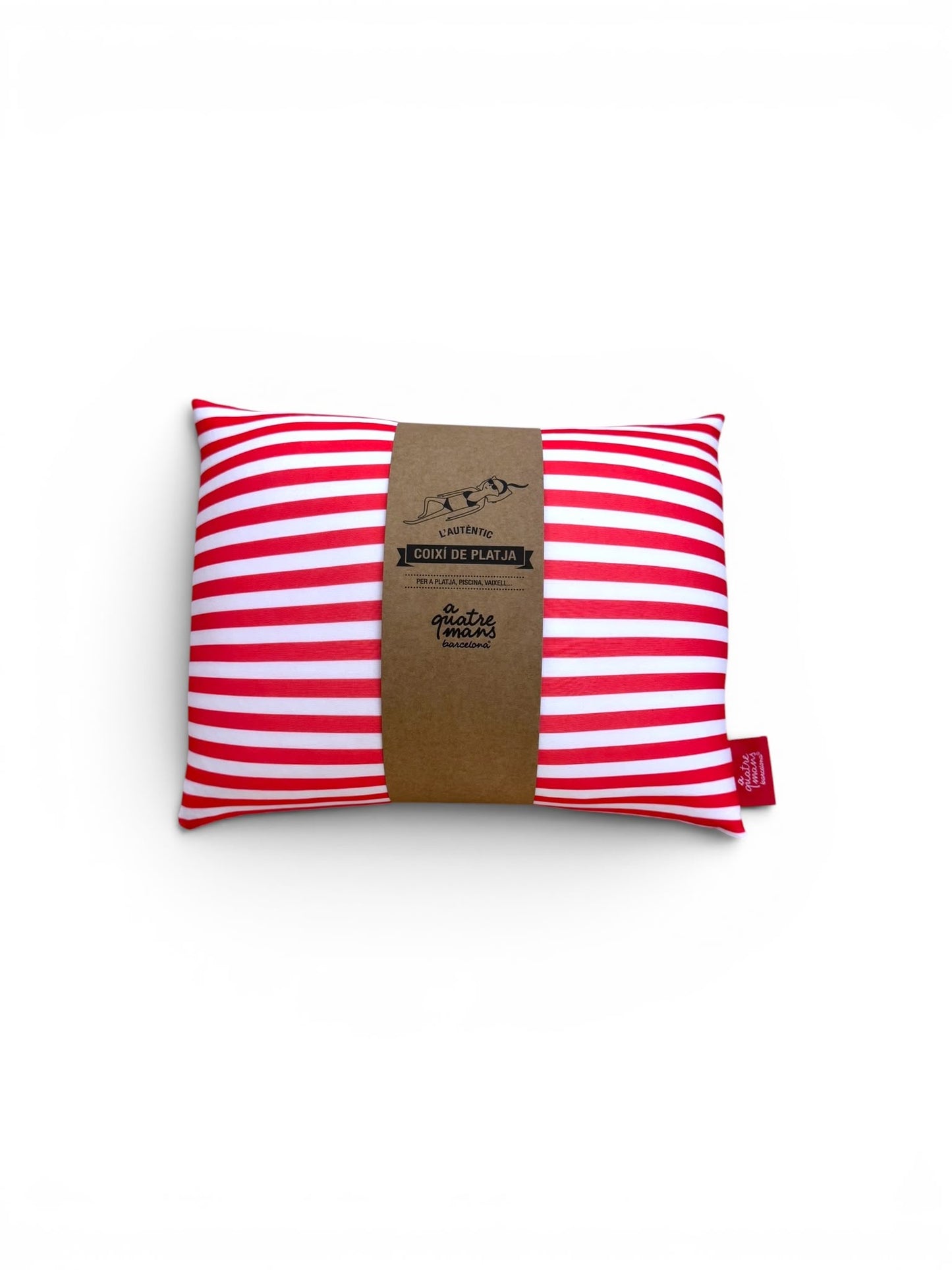 Cojín de playa ergonómico, ligero y de secado rápido. Ideal para playa, piscina o barco. Fabricado artesanalmente en Barcelona.