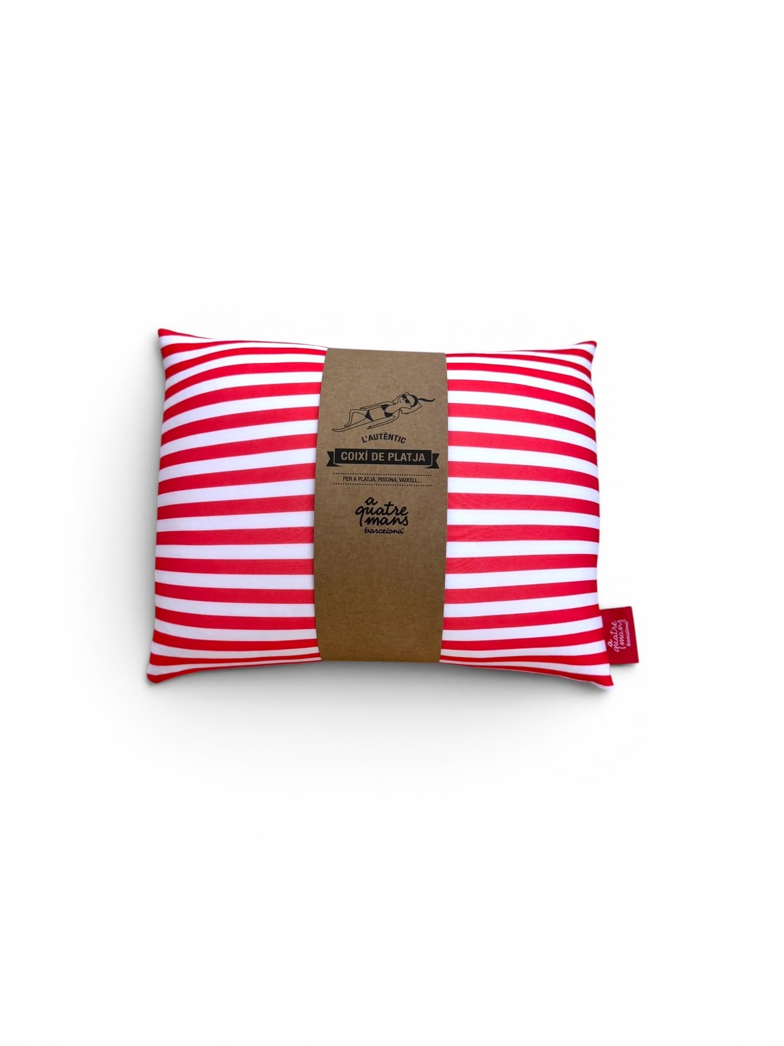 Cojín de playa ergonómico, ligero y de secado rápido. Ideal para playa, piscina o barco. Fabricado artesanalmente en Barcelona.