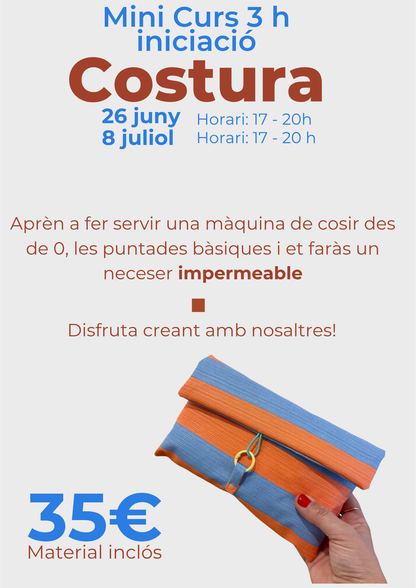 Mini curso de iniciación a la costura - Hazte un neceser impermeable para la playa 26 Junio y 8 Julio