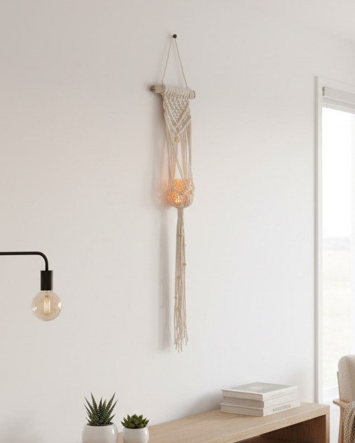Taller Macramé en Barcelona: Porta Vela colgante  - 22 Mayo