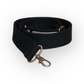 Correa bolso algodón negra. Combina tu bolso con diferentes correas hechas a mano para darle personalidad a tu riñonera o bolso.  Las asas están realizadas de algodón reciclado o de piel vaquetilla y regulador y 2 mosquetones en Oro Viejo.